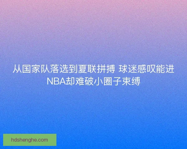 从国家队落选到夏联拼搏 球迷感叹能进NBA却难破小圈子束缚