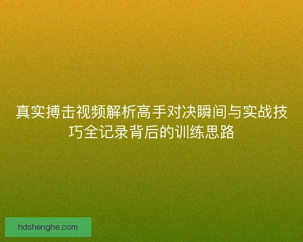 真实搏击视频解析高手对决瞬间与实战技巧全记录背后的训练思路